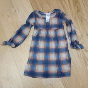 Girls size 6 jersey knit plaid dress